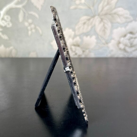 Ornate Metal Picture Frame with Crystals & Heart Design for Square Photo - Picture 4 of 10